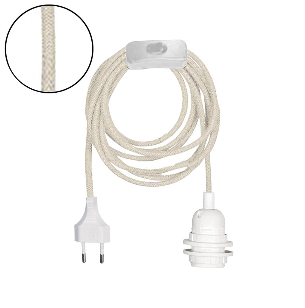 Suspension douille baladeuse 400 cm câble tissé