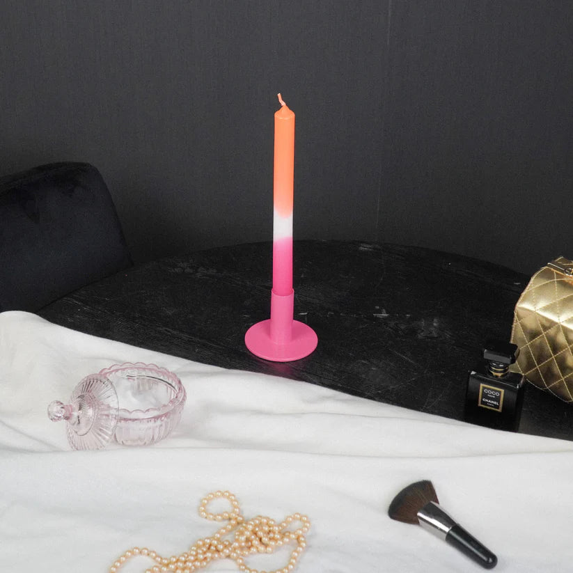 Bougeoir et bougie rose néon, Housevitamin