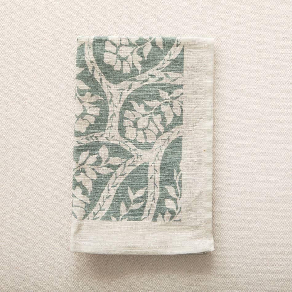 Lot de 2 serviettes - Motif cachemire jade