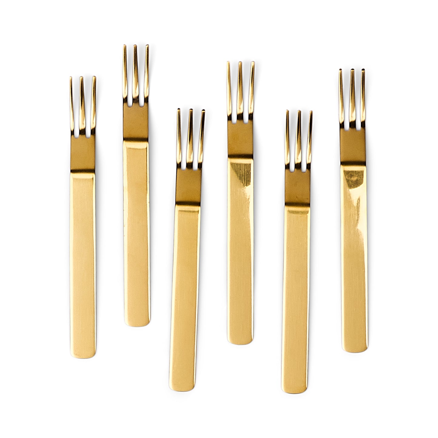 Set de 6 fourchettes dorées à apéritif Wazzy, design moderne et élégant
