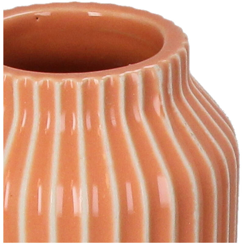Vase à rayures - orange