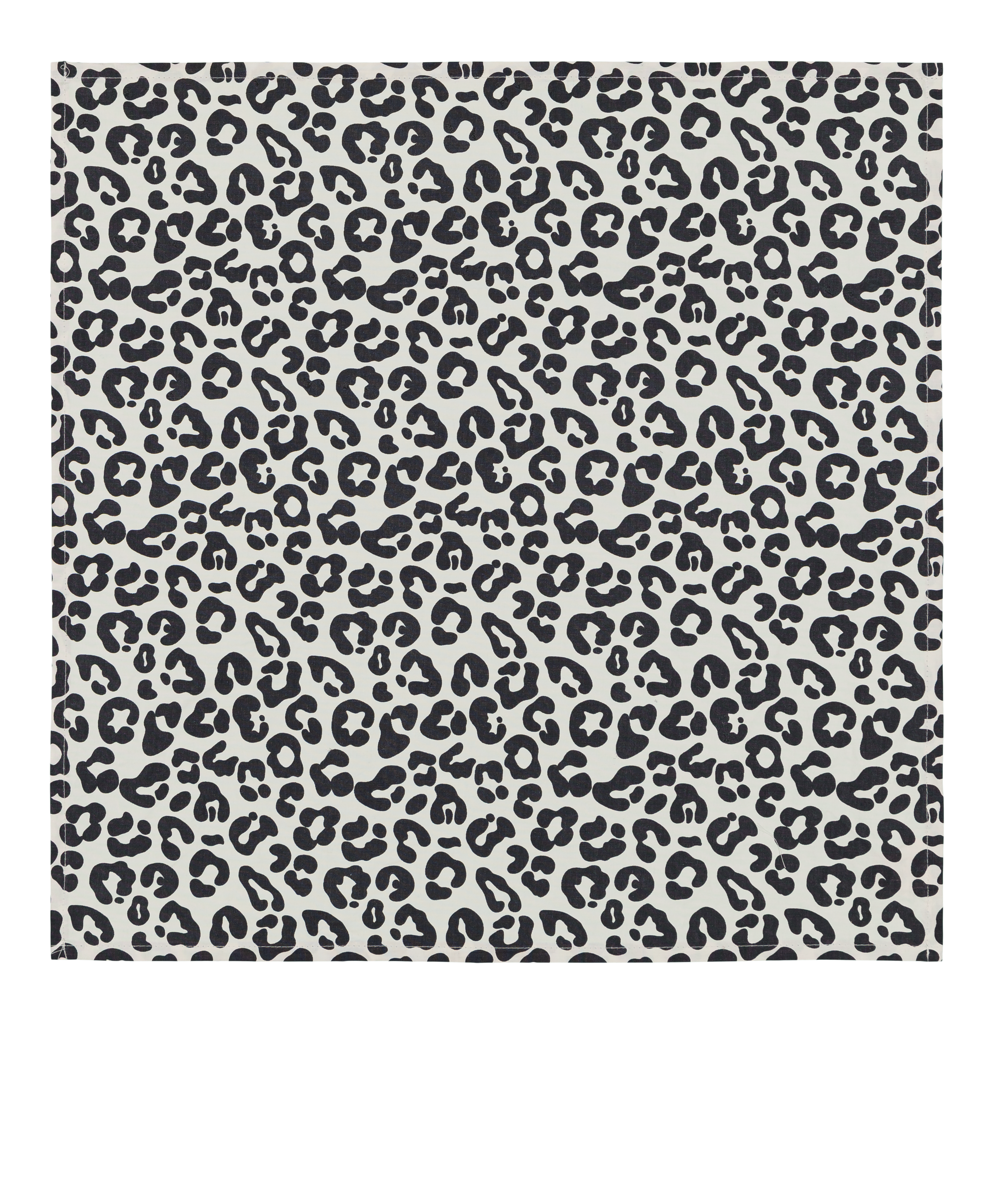 Serviette LAURENE Graou greige de coton imprimé léopard Rose in April