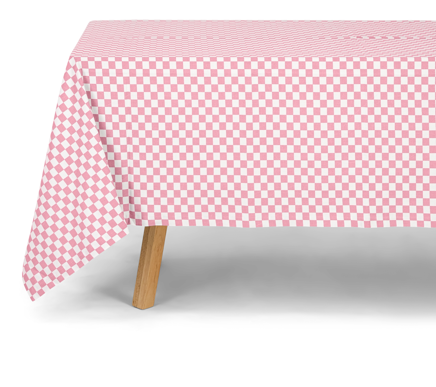Nappe ZOE damier rose en coton Rose in April