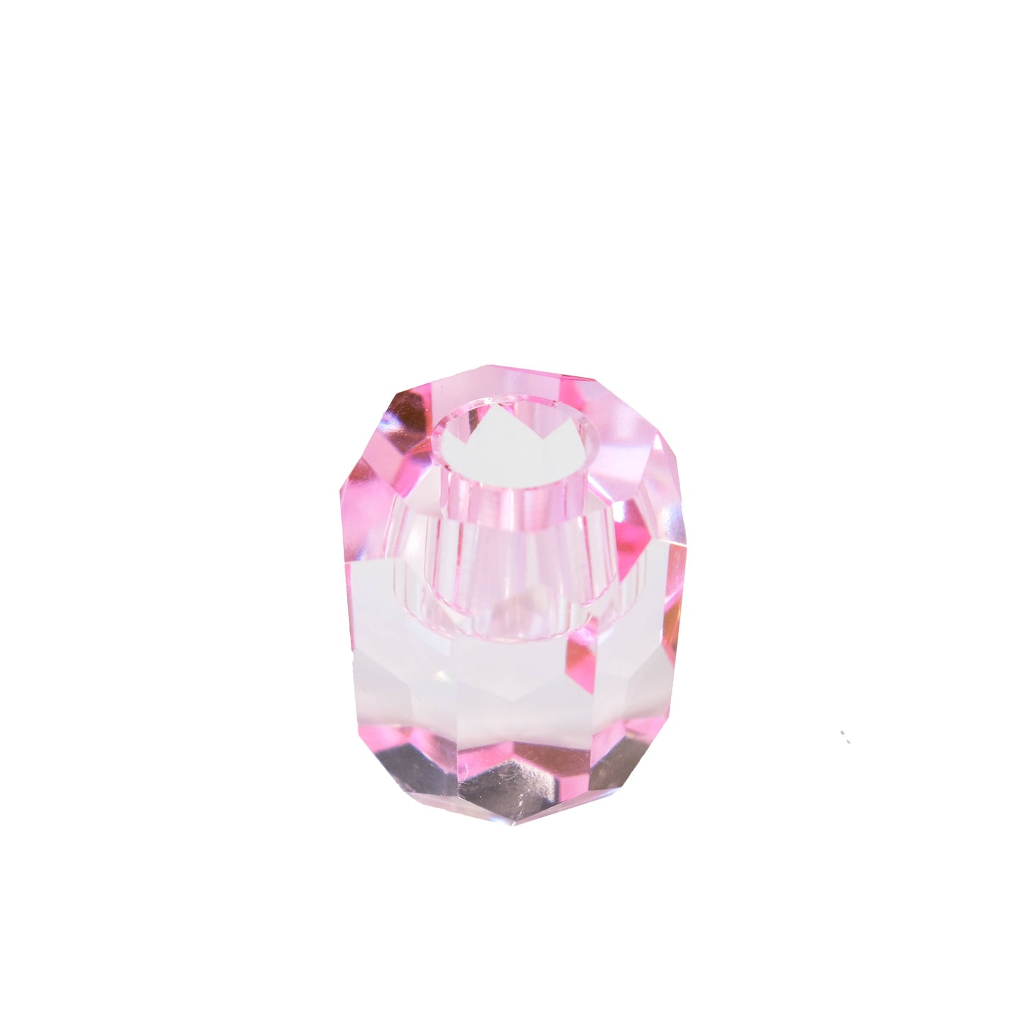 Bougeoir facette - rose