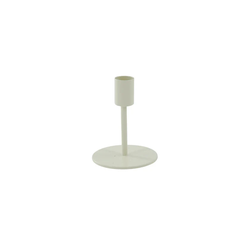 Bougeoir pied rond métal Housevitamin – beige naturel et élégant