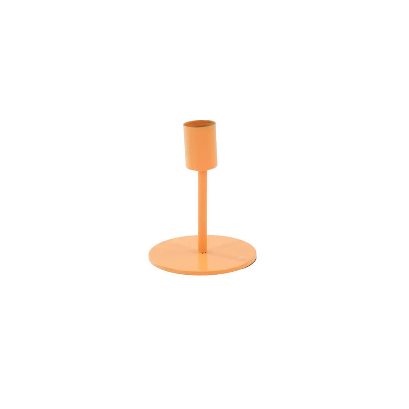 Bougeoir pied rond métal Housevitamin – orange néon pop