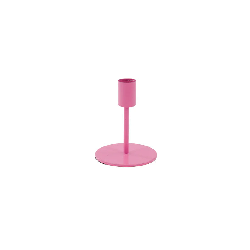Bougeoir pied rond métal Housevitamin – rose néon vibrant
