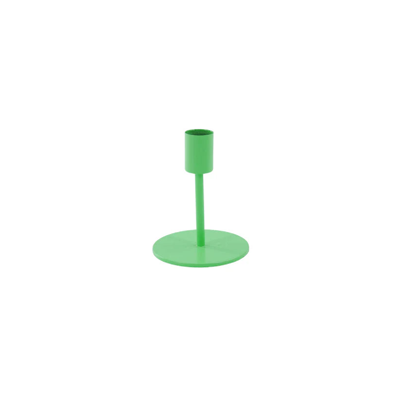 Bougeoir pied rond métal Housevitamin – vert néon lumineux