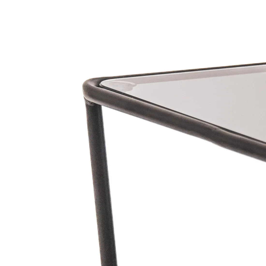Table d'appoint en métal noir/verre