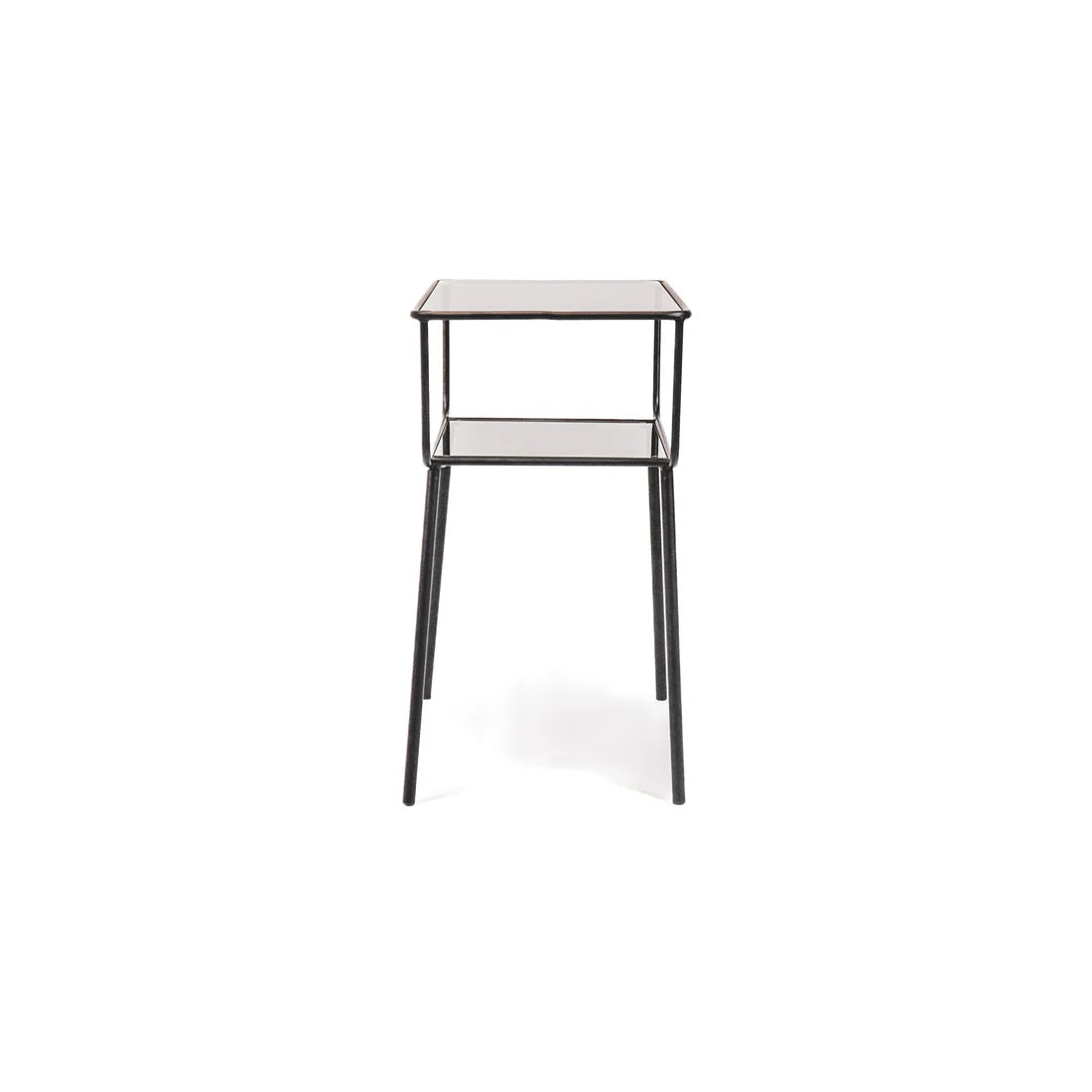 Table d'appoint en métal noir/verre