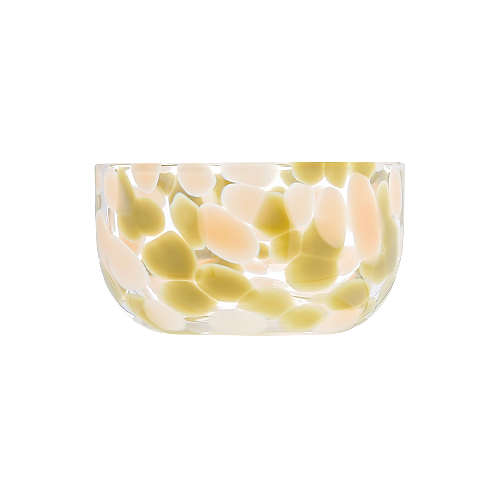 Coupelle en verre moucheté kaki et rose OPJET PARIS – vendue par lot de 2