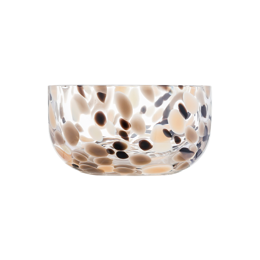 Coupelle en verre moucheté noir et marron OPJET PARIS – vendue par lot de 2
