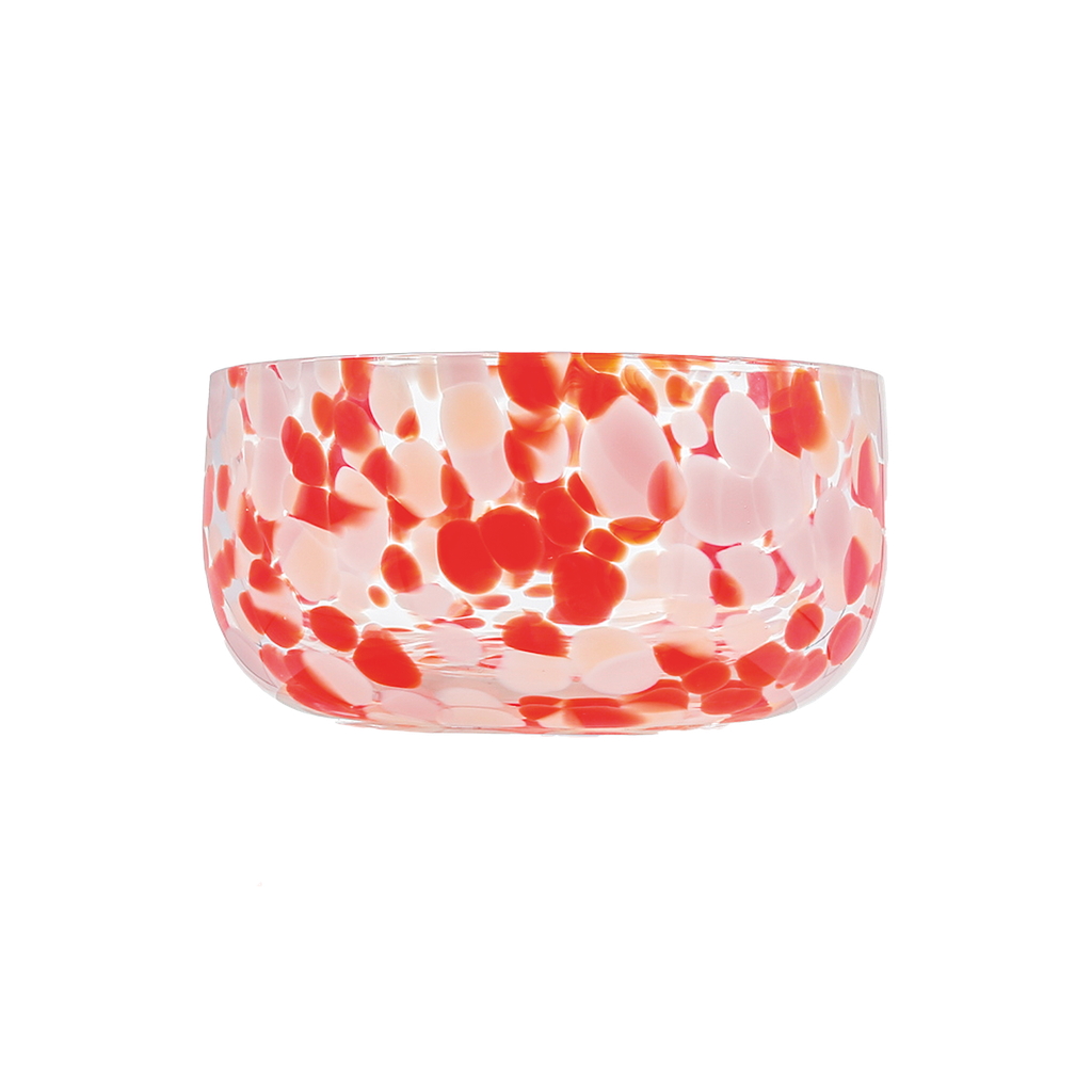 Coupelle en verre moucheté rouge et rose OPJET PARIS – vendue par lot de 2