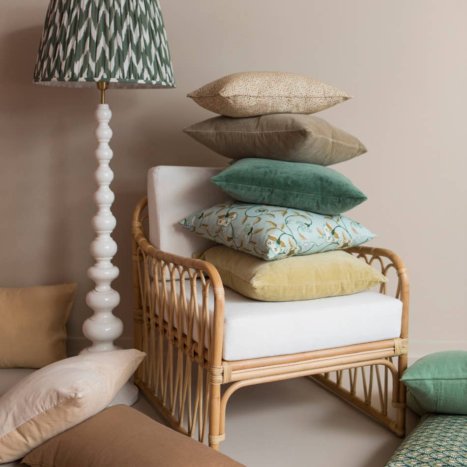 Coussin en lin uni - vert clair