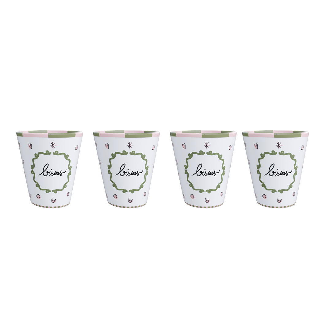 Set de 4 gobelets assortis "Bisous" – Opjet Paris