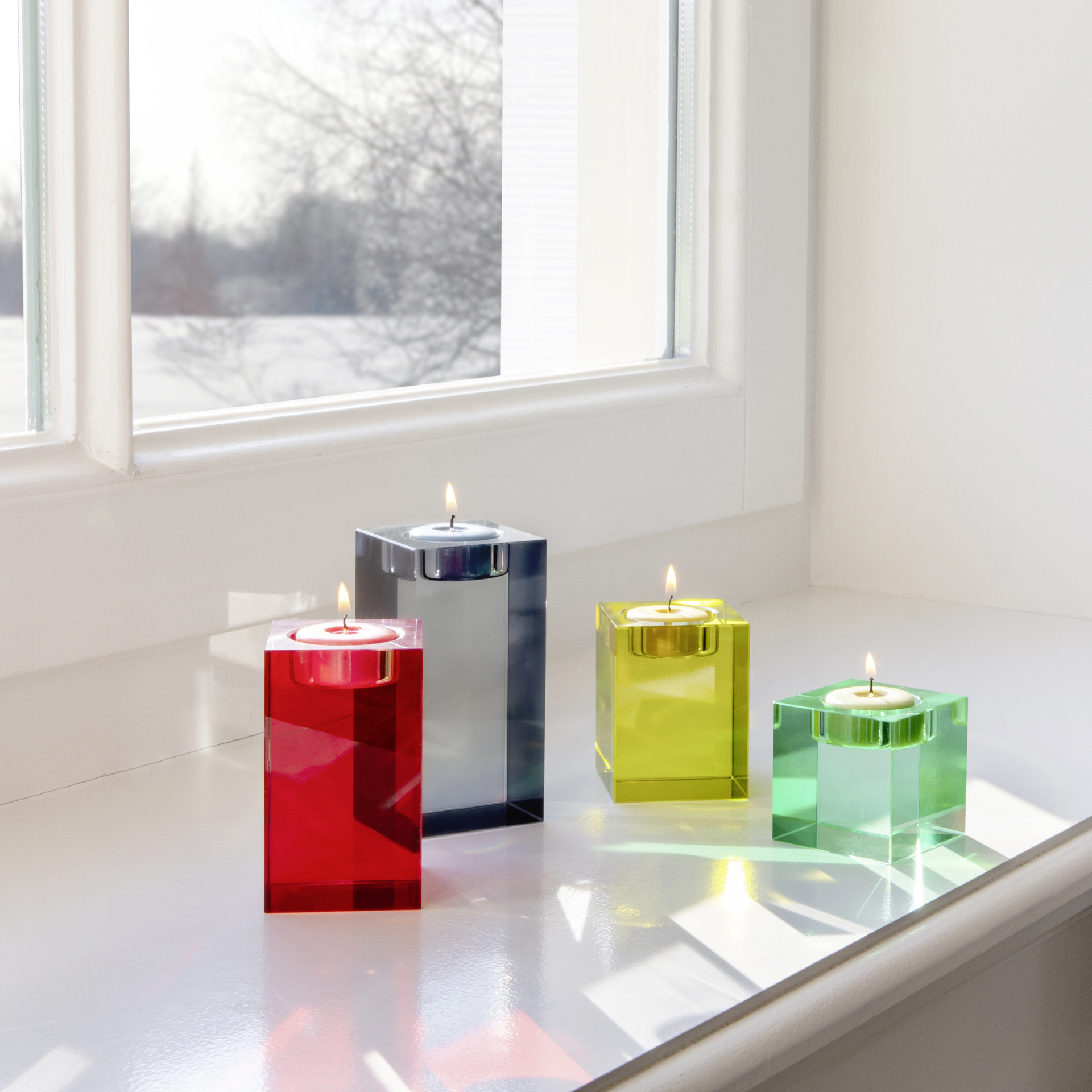 Set de 4 bougeoirs en cristal