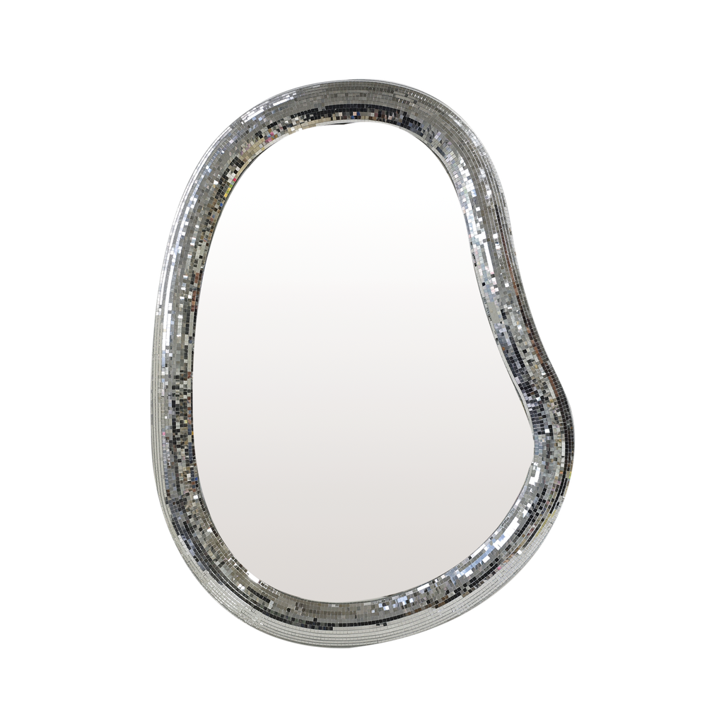 Miroir DISCO OSMOSE OPJET PARIS – forme asymétrique avec encadrement miroir facetté