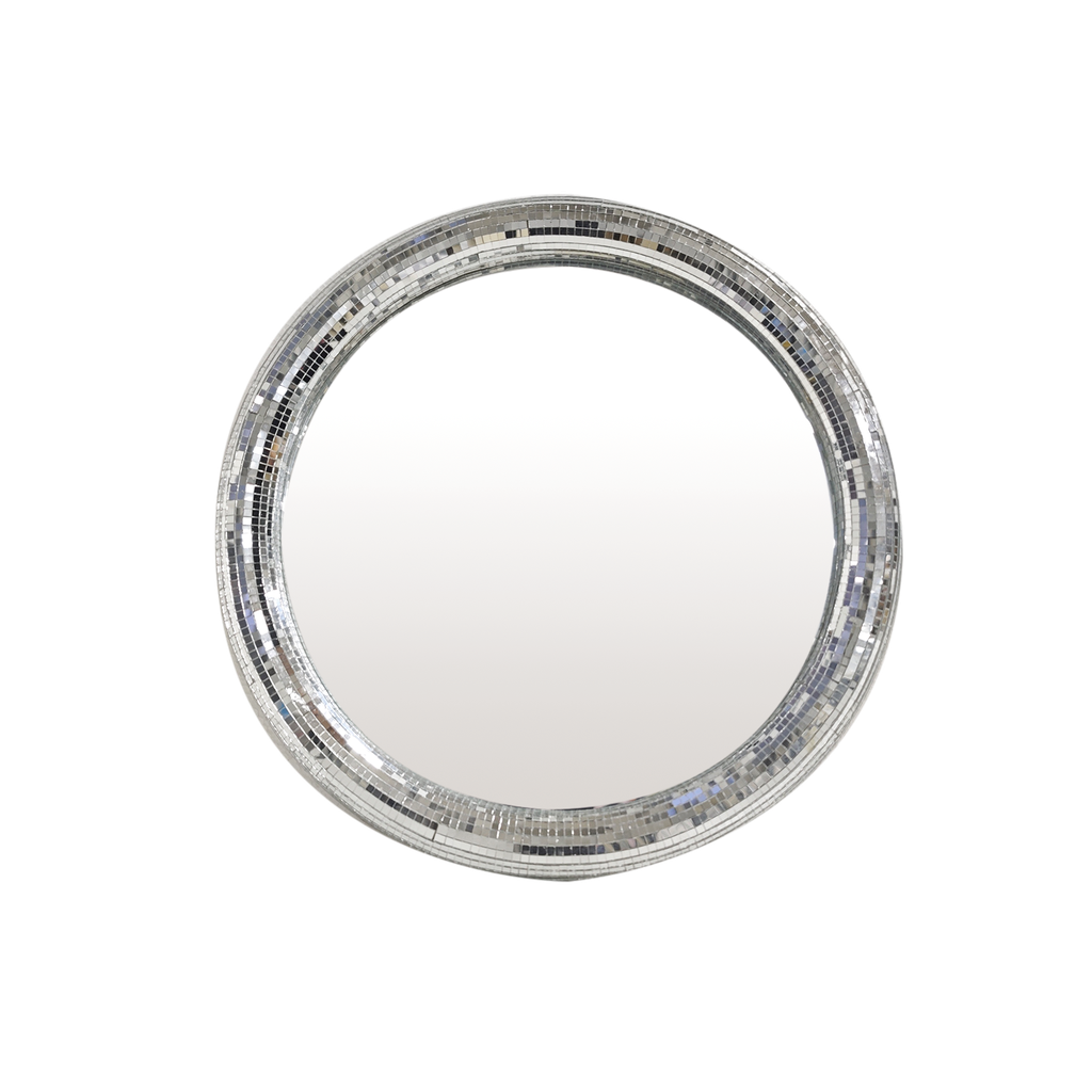 Miroir DISCO rond OPJET PARIS – encadrement mosaïque miroir facettée, forme libre