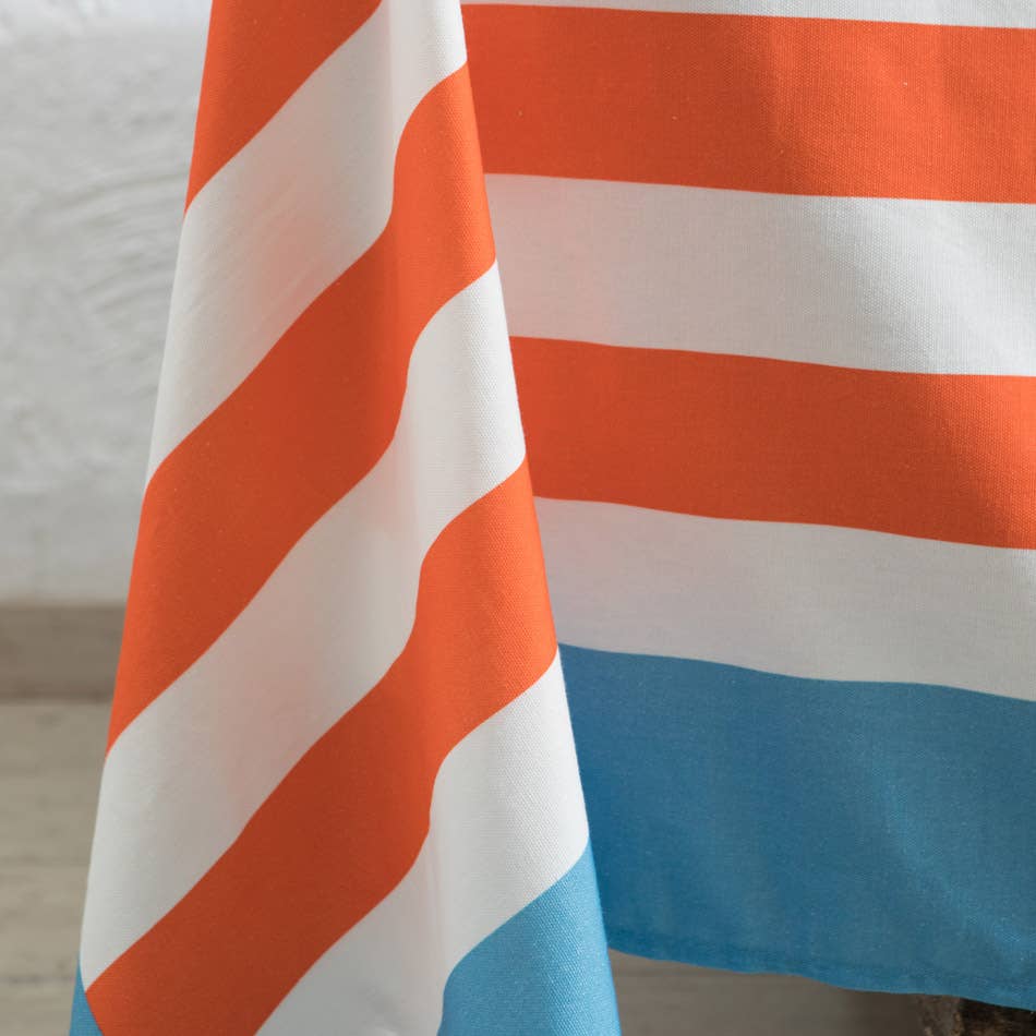Nappe à rayures orange - 160 x 270 cm