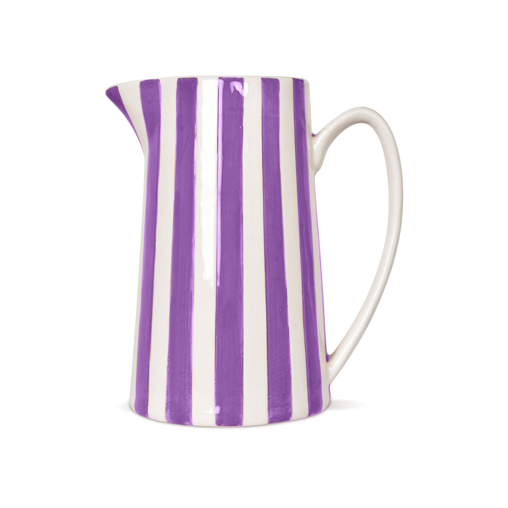 Grand pichet à rayures de couleur violet de la marque OPJET PARIS