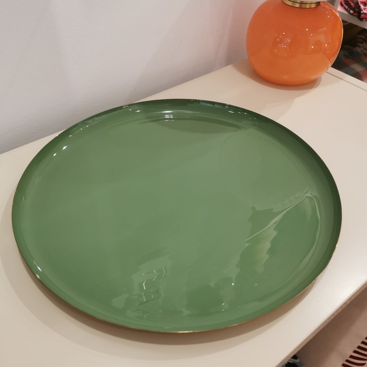 Plateau rond métal - 35 cm | Les bleus & verts