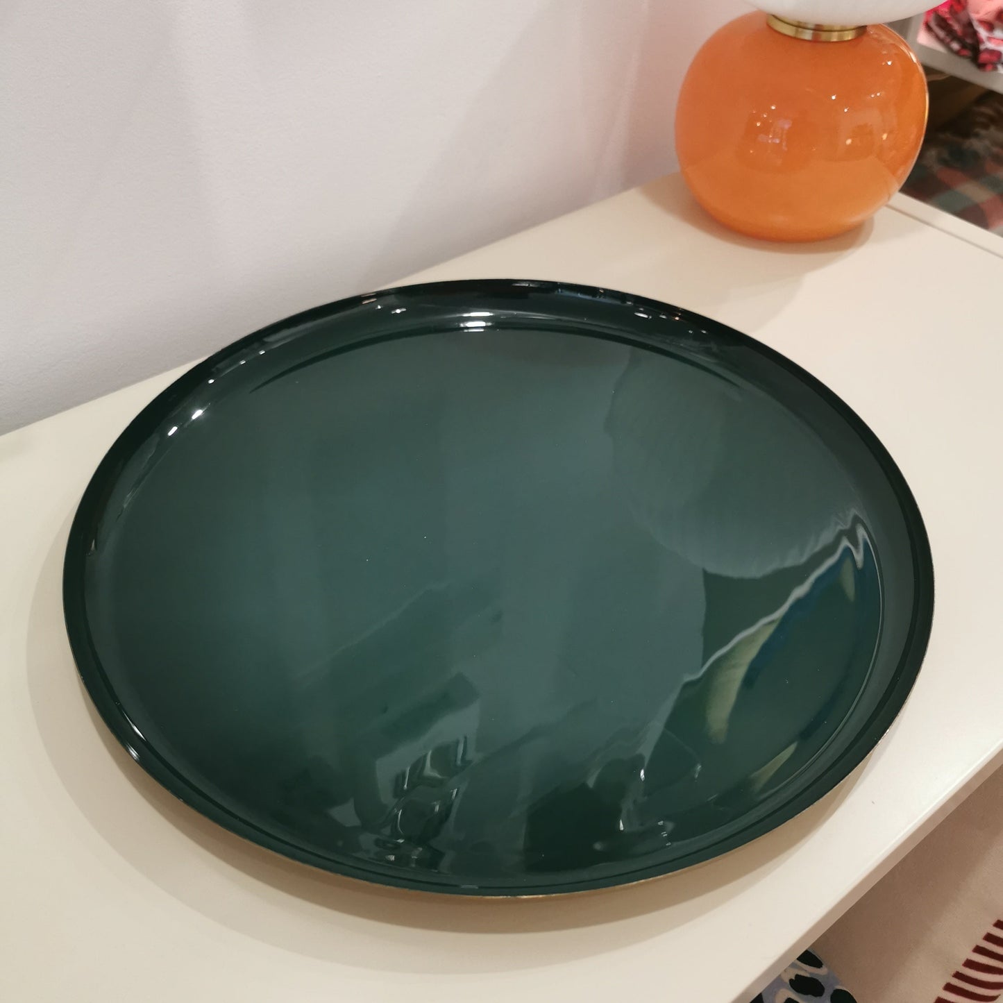 Plateau rond métal - 35 cm | Les bleus & verts
