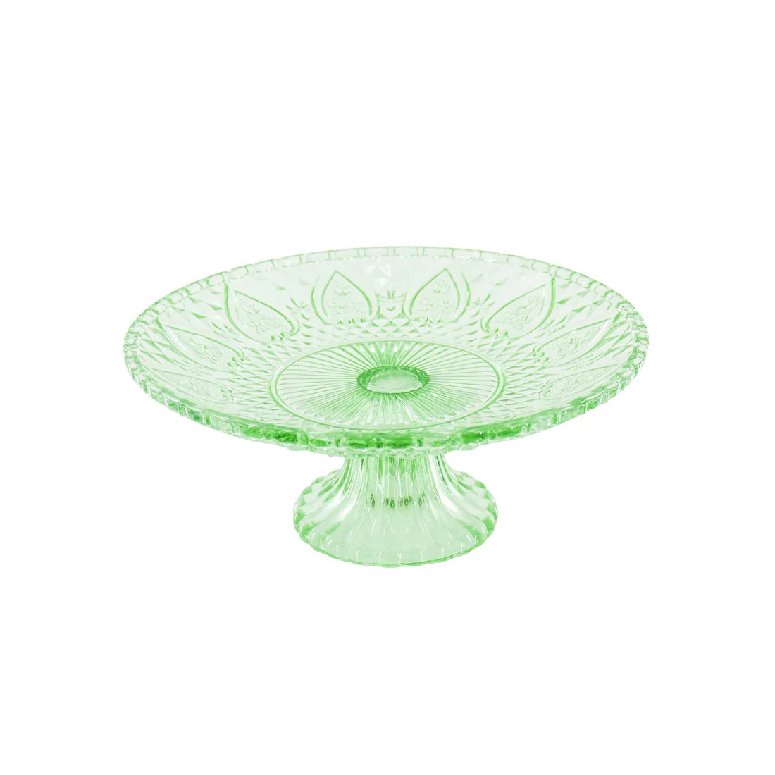 Cake plate en verre vert – Housevitamin – Ø22,5 cm pour gâteaux ou décoration