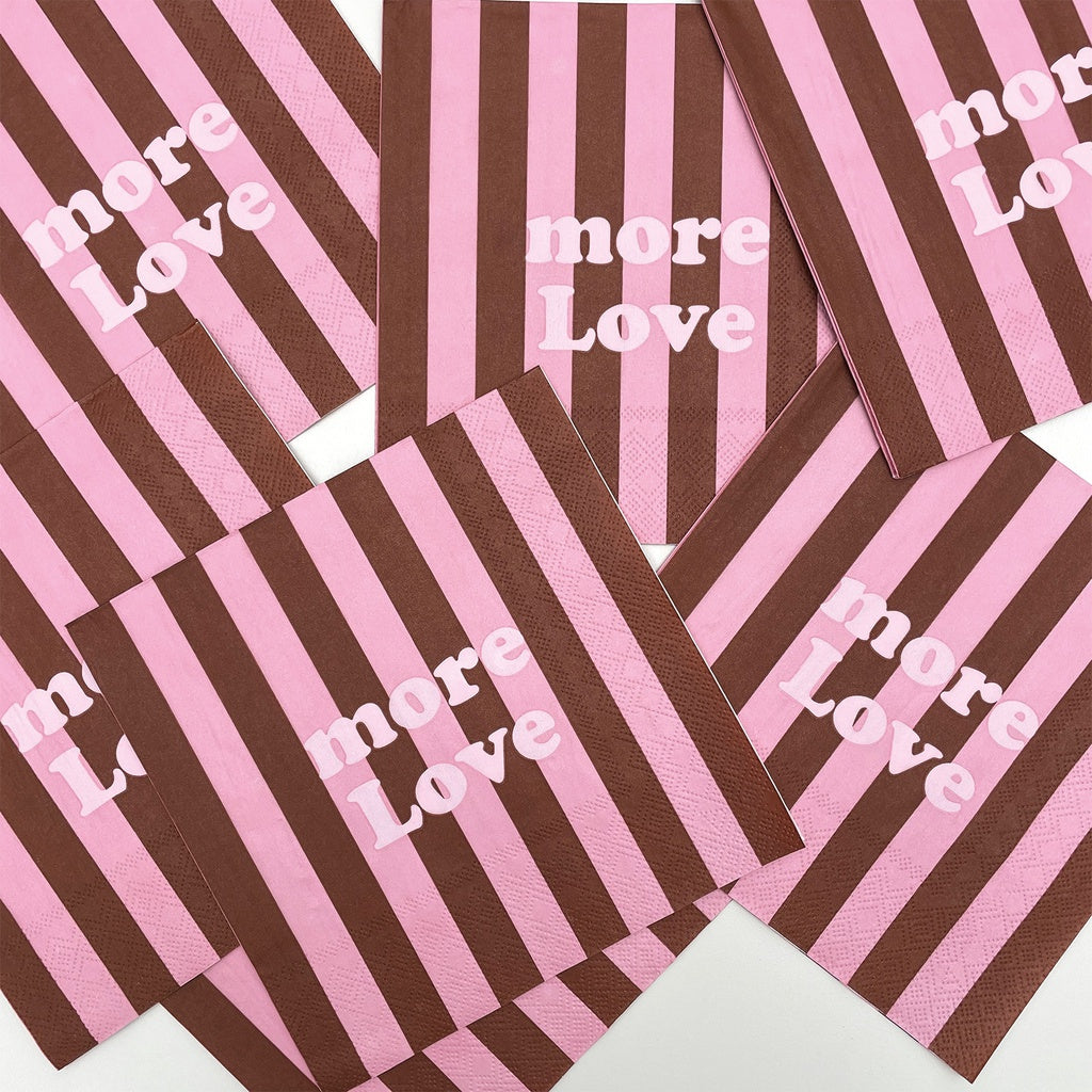 Serviettes en papier à rayures & message