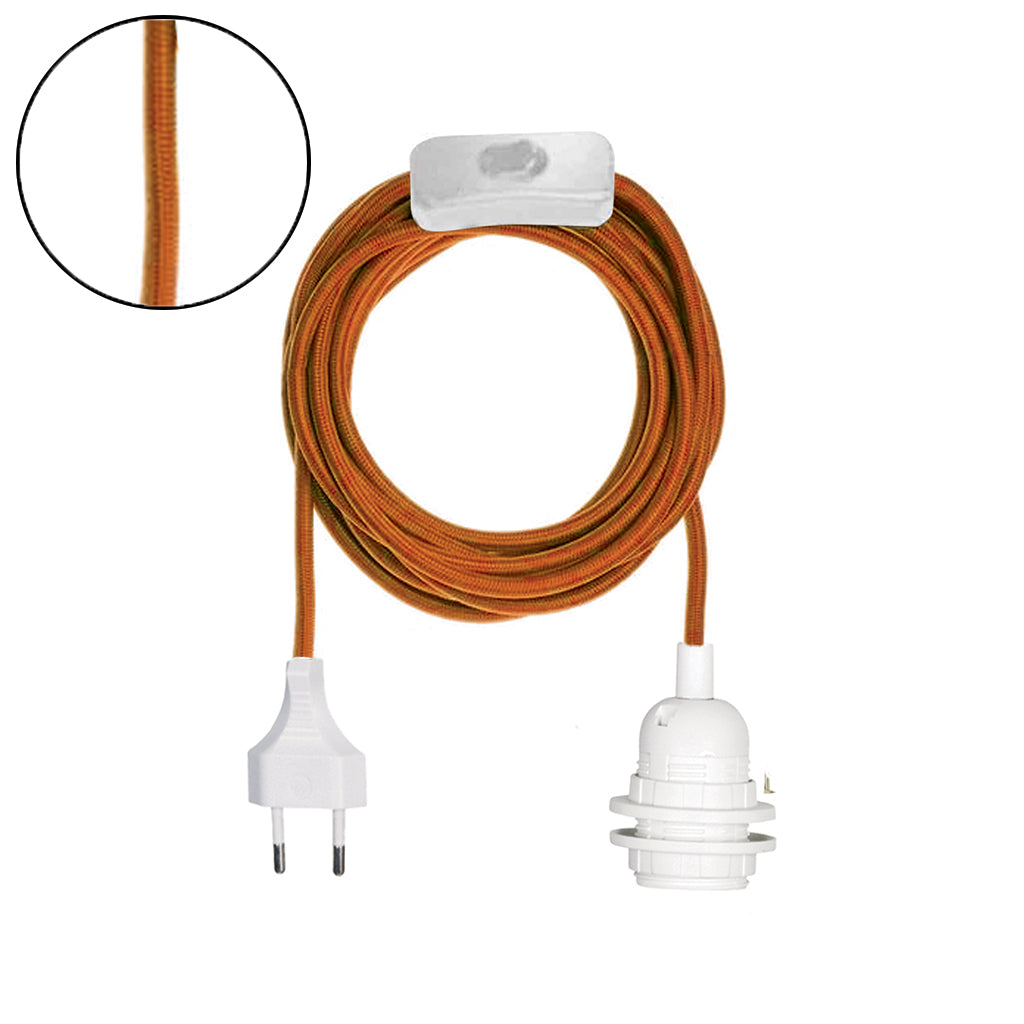 Suspension douille baladeuse 400 cm câble tissé