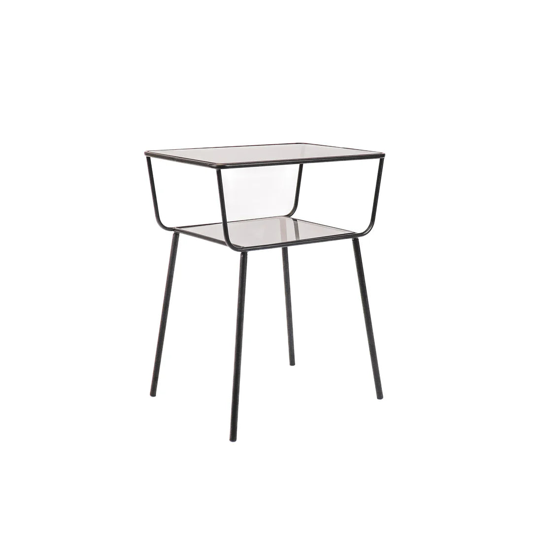 Table d'appoint en métal noir/verre