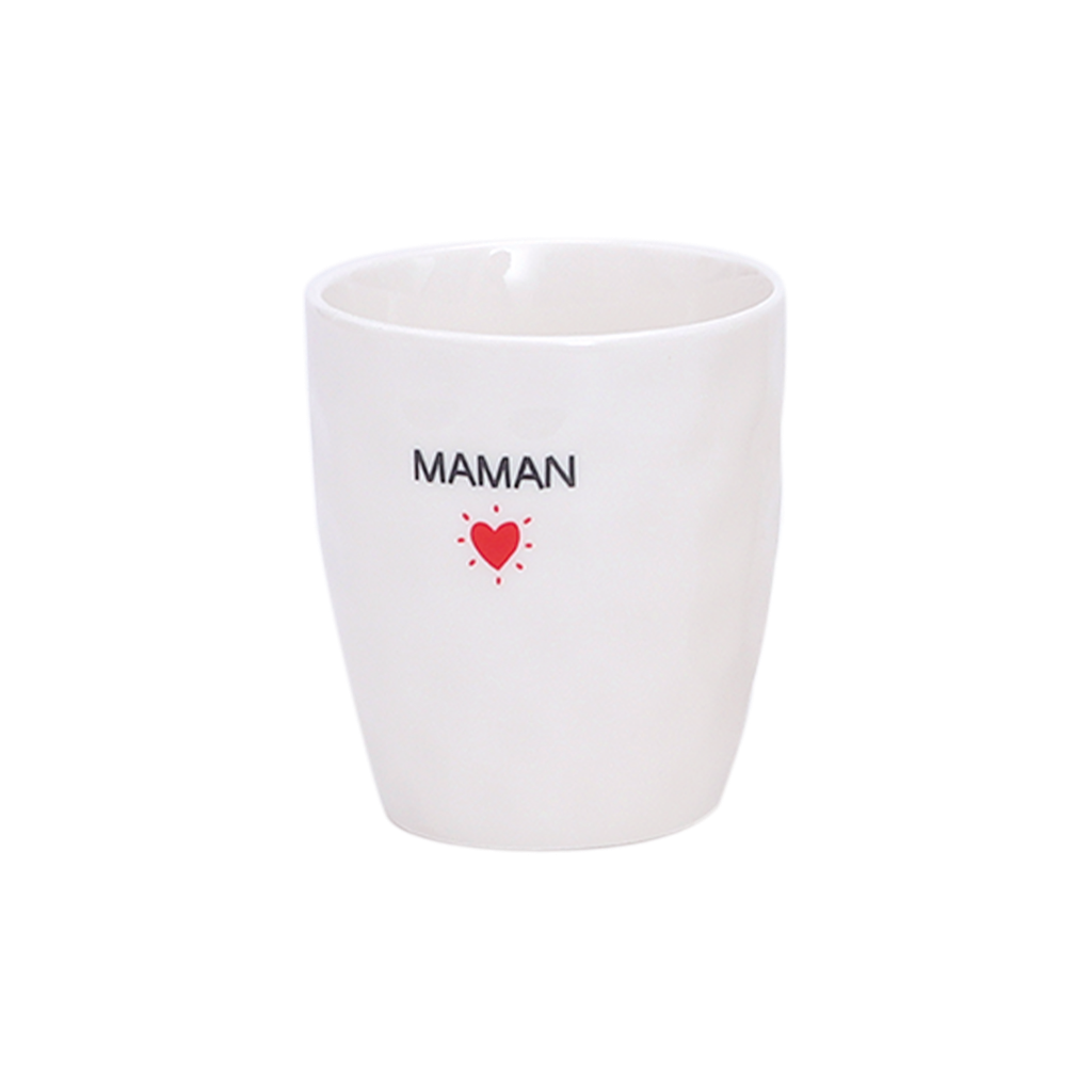 Tasse à message & coeur rouge