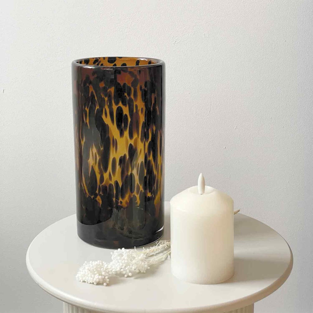 Vase léopard en verre soufflé