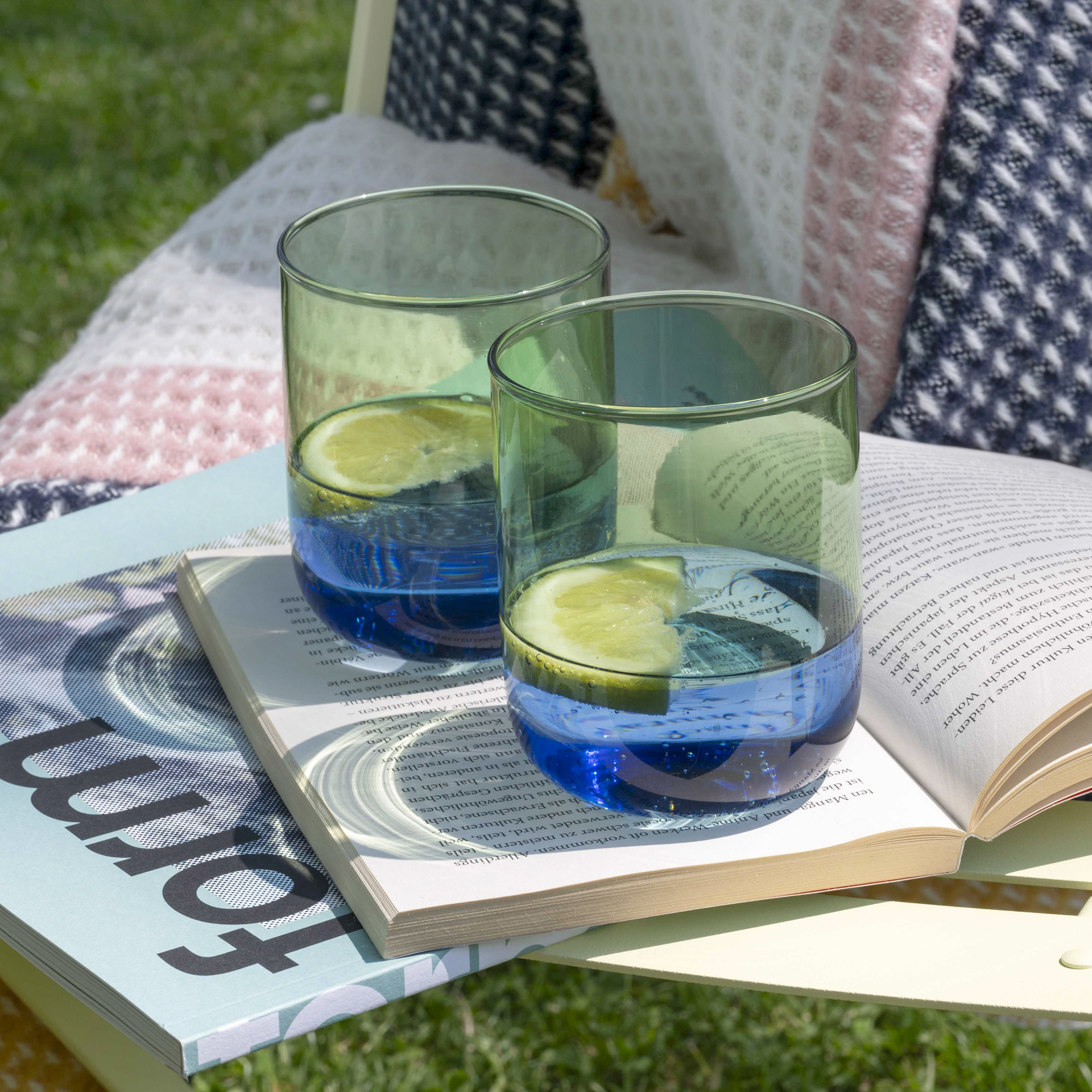 Set de 2 verres OCEAN - bleu & vert