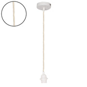 Suspension douille blanche 110cm câble tissé blanc