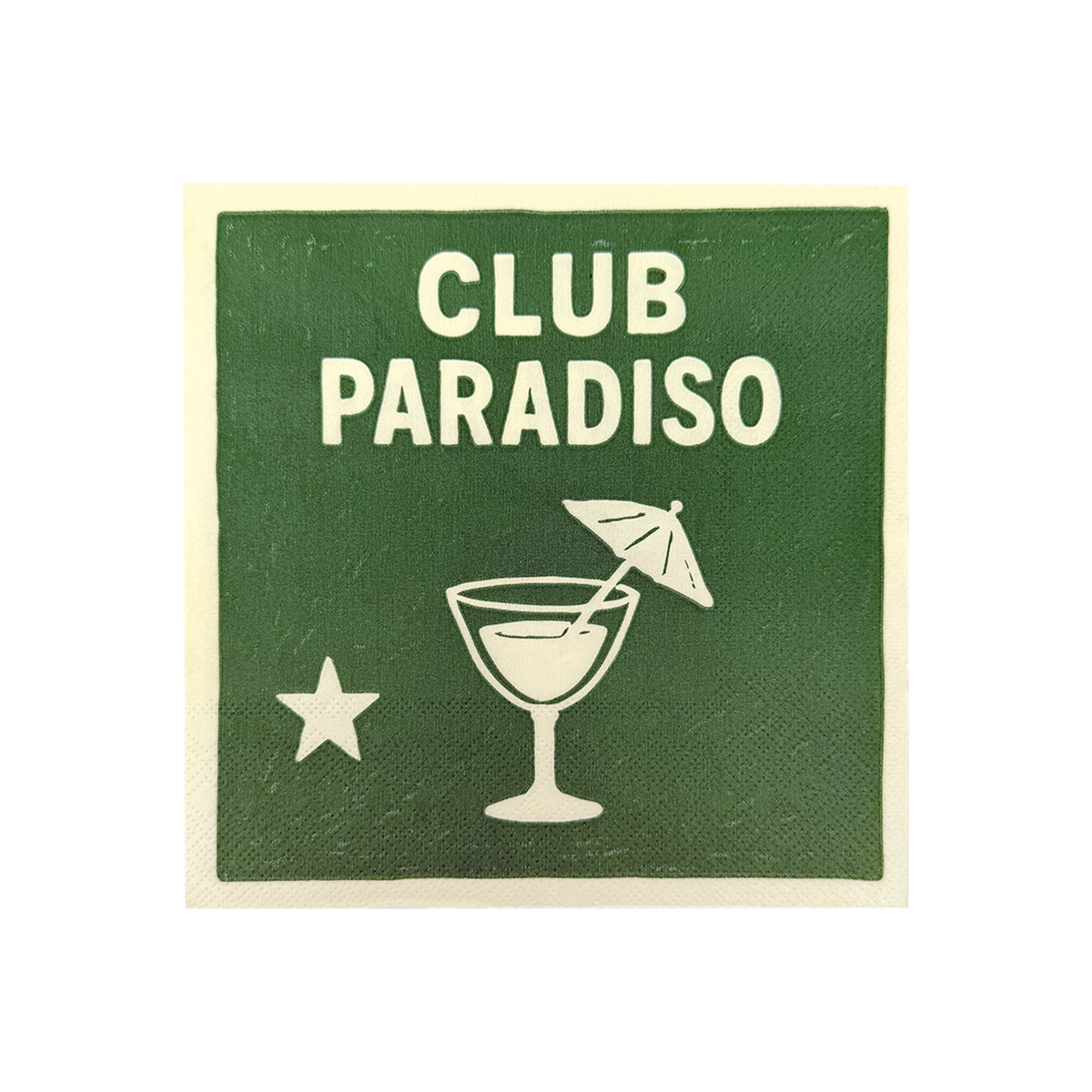 Serviettes en papier CLUB PARADISO vertes – Lot de 20