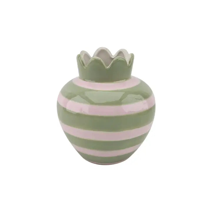 Vase ondulé à rayures