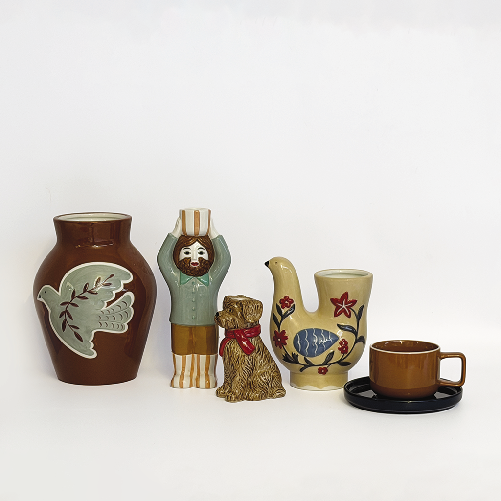 Vase OISEAU beige