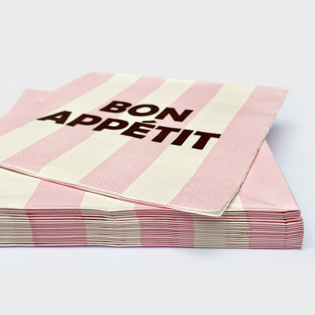 Serviettes en papier à rayures BON APPETIT