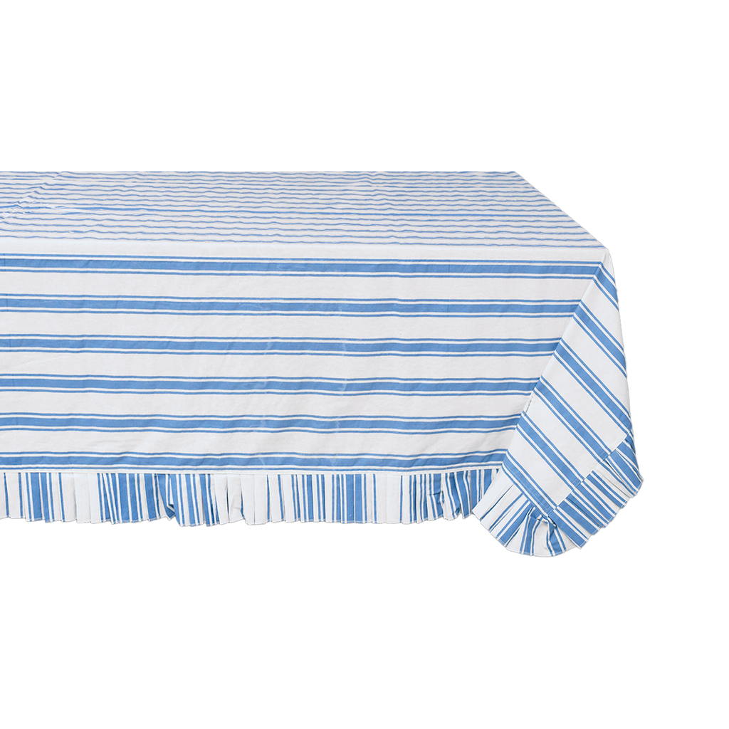 Nappe rayée à volant 150 x 260 cm