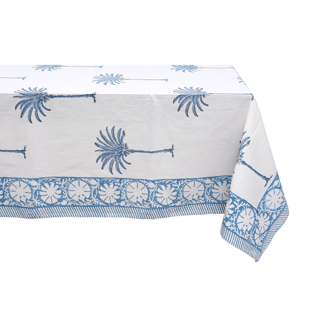 Nappe imprimée Palmier bleu 150 × 260 cm