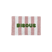 Tapis Bisous rayé rose 50 × 80 cm