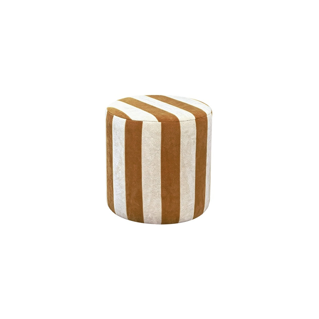 Tabouret Loulou rayure brun en tissu texturé OPJET PARIS