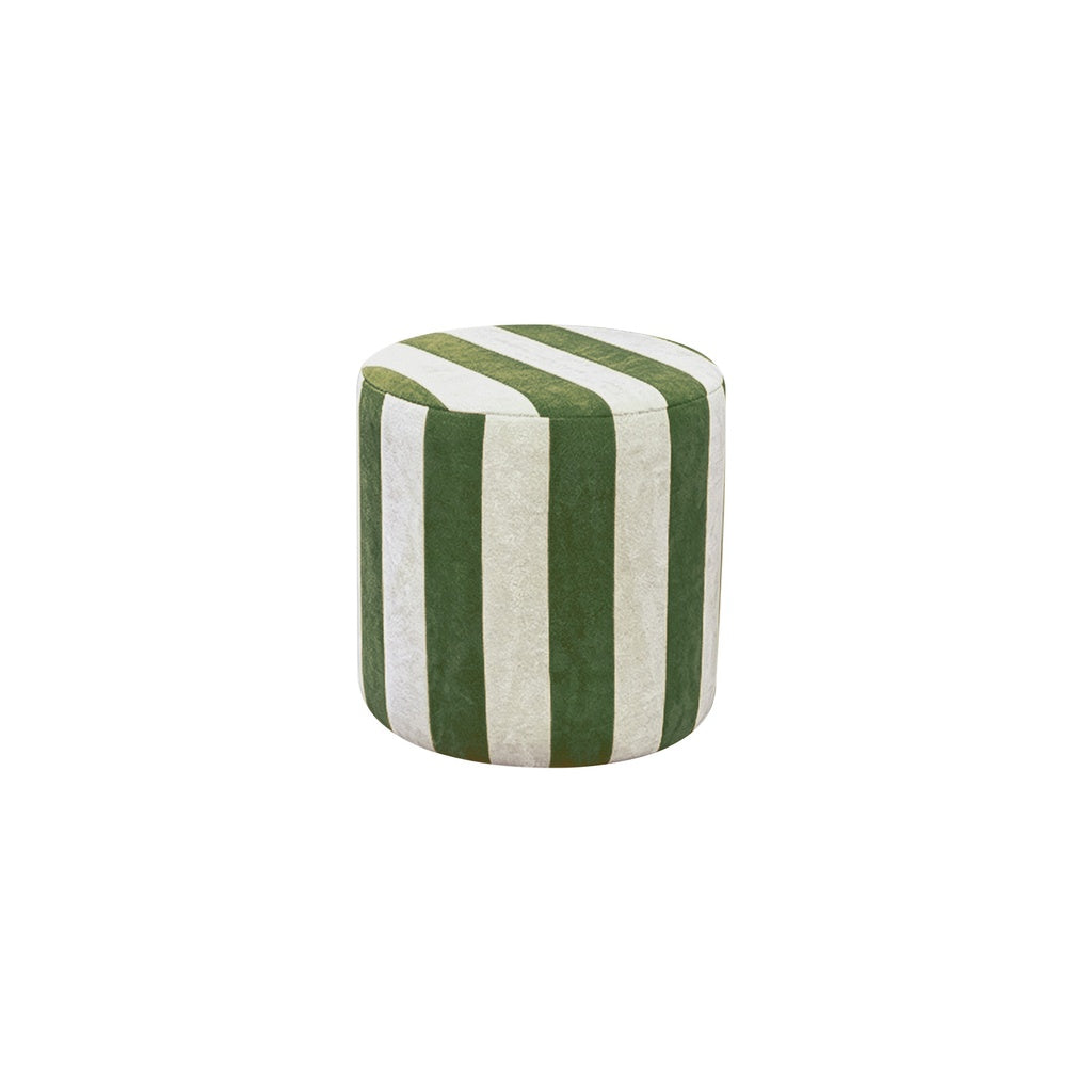 Tabouret Loulou rayure kaki en tissu texturé OPJET PARIS