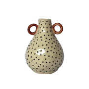 Vase à pois et anses marron