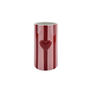 Vase rayures cœur rouge