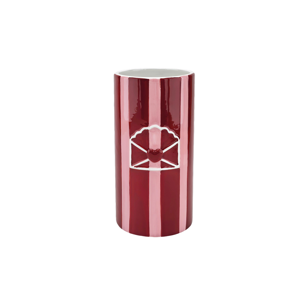 Vase ENVELOPPE rayé rouge