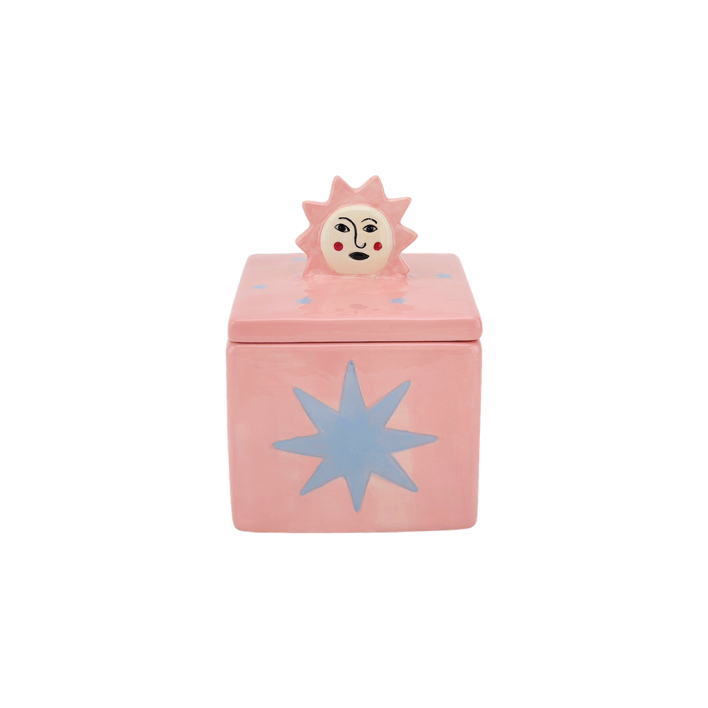 Boîte Soleil carrée rose