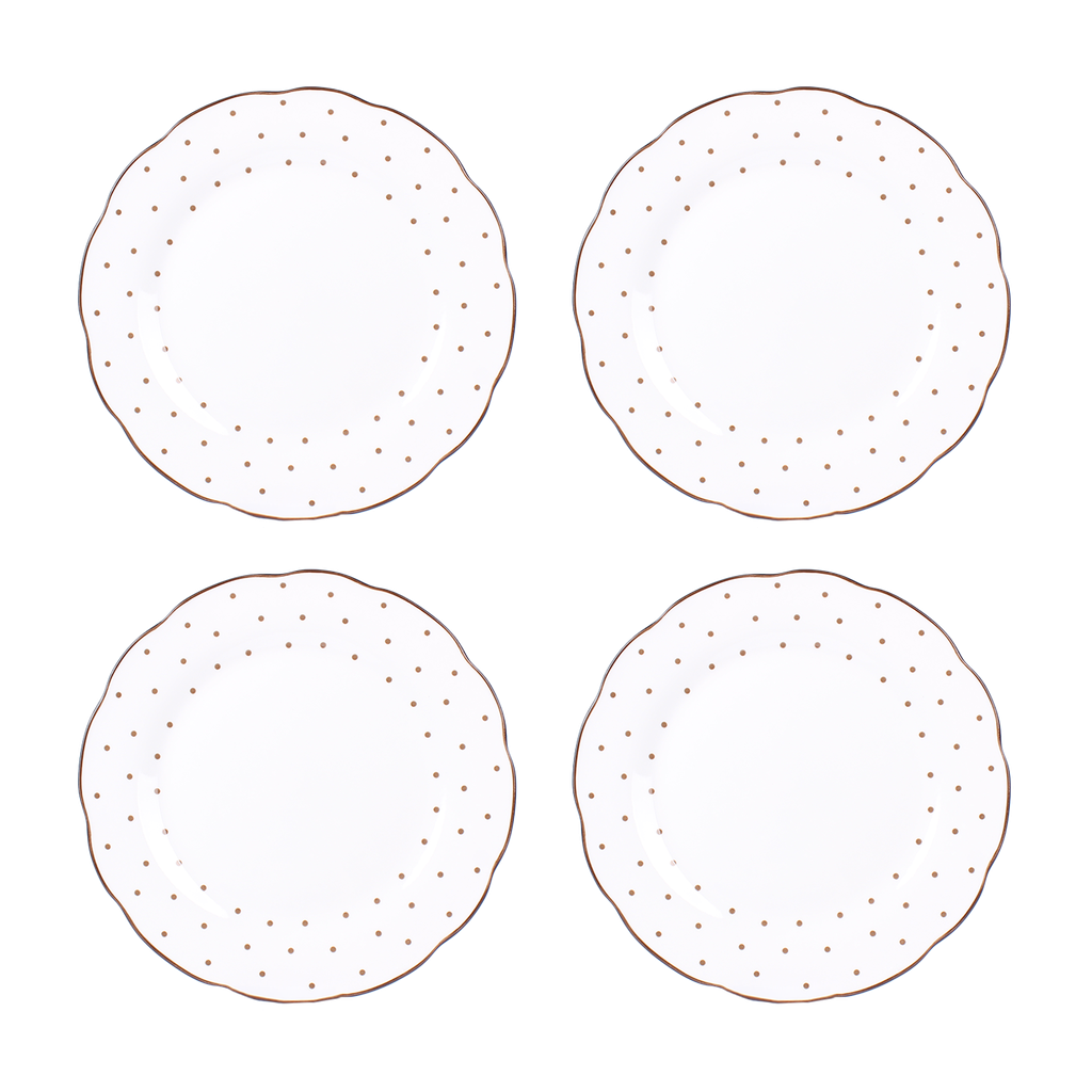 Set de 4 assiettes plates à pois