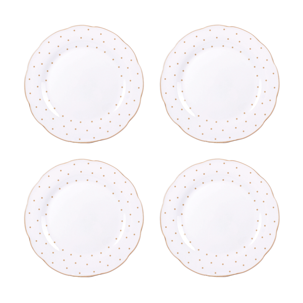 Set de 4 assiettes plates à pois