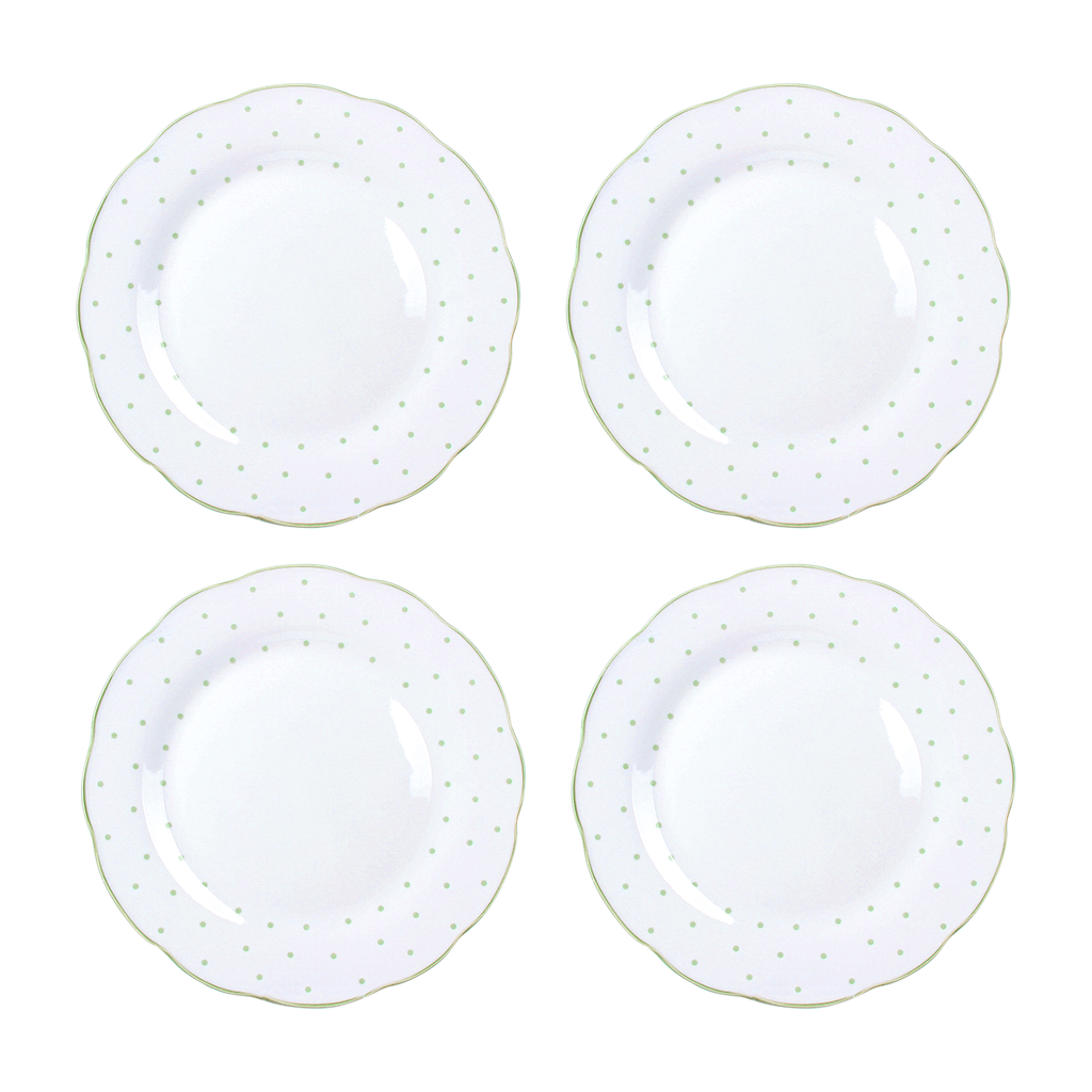 Set de 4 assiettes plates à pois